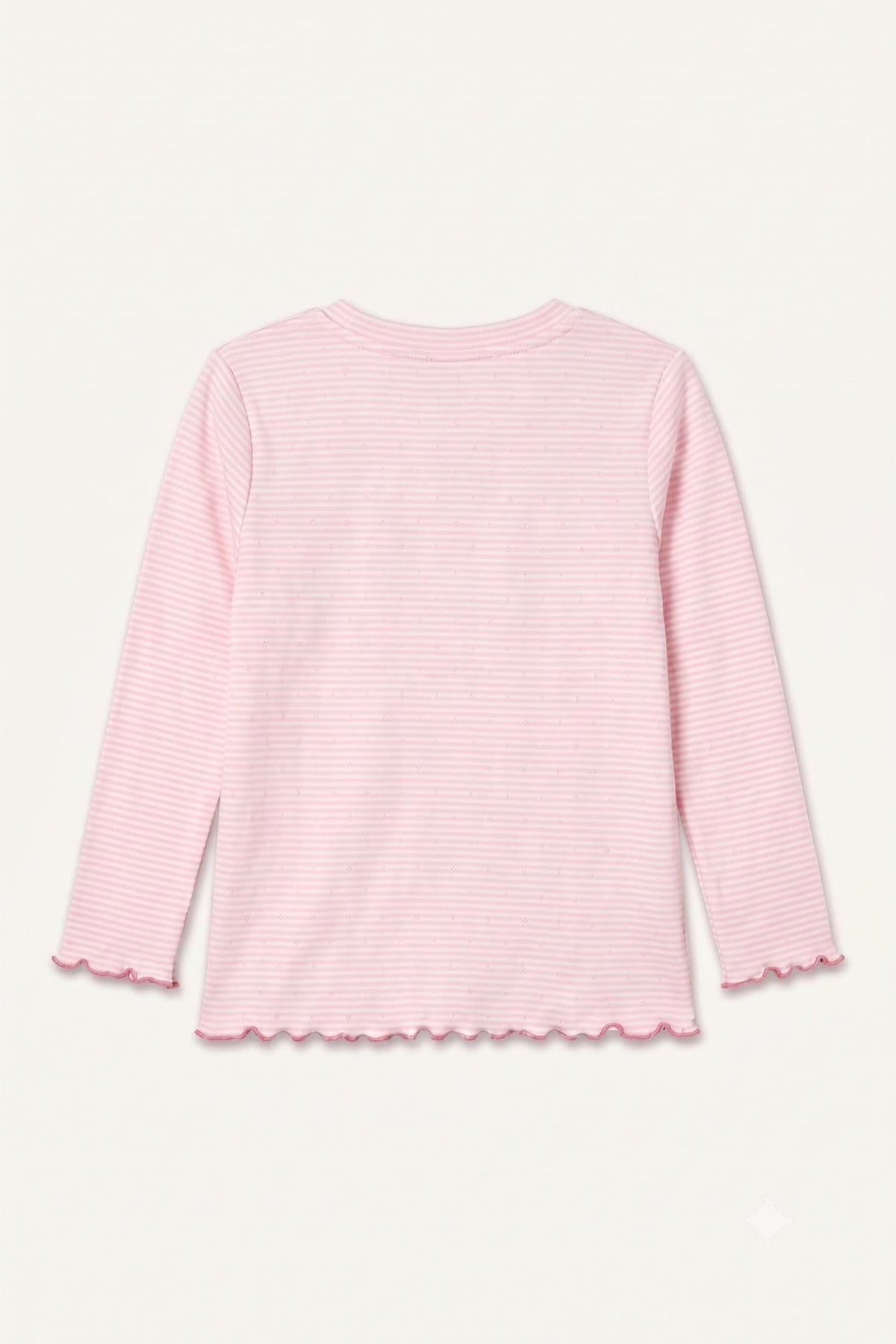 100% Cotton Crew Neck Long Sleeve Pink T-Shirt Baby Girl