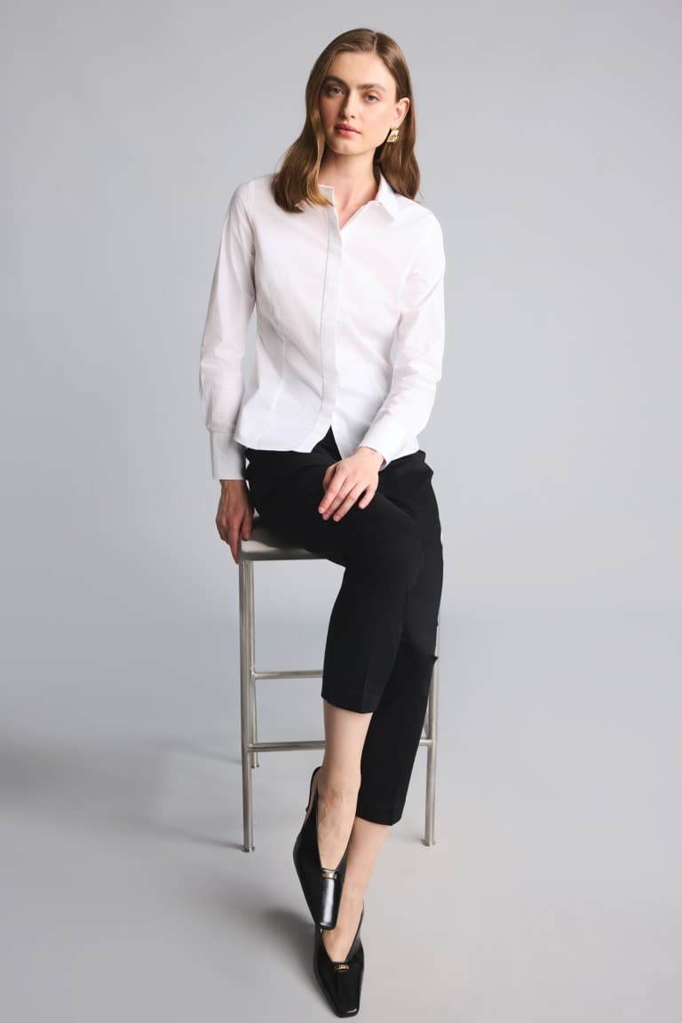 Sigaret Normal Waist Plain Leg Satin Fabric Pants Main image