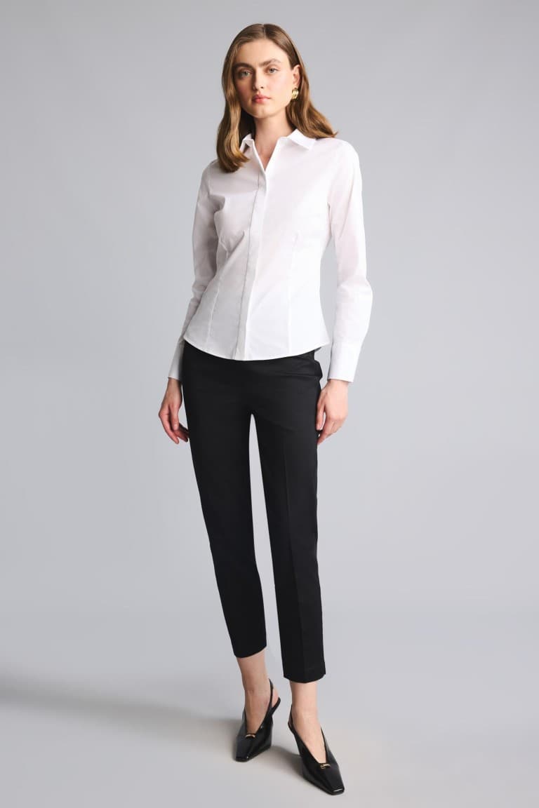 Sigaret Normal Waist Plain Leg Satin Fabric Pants