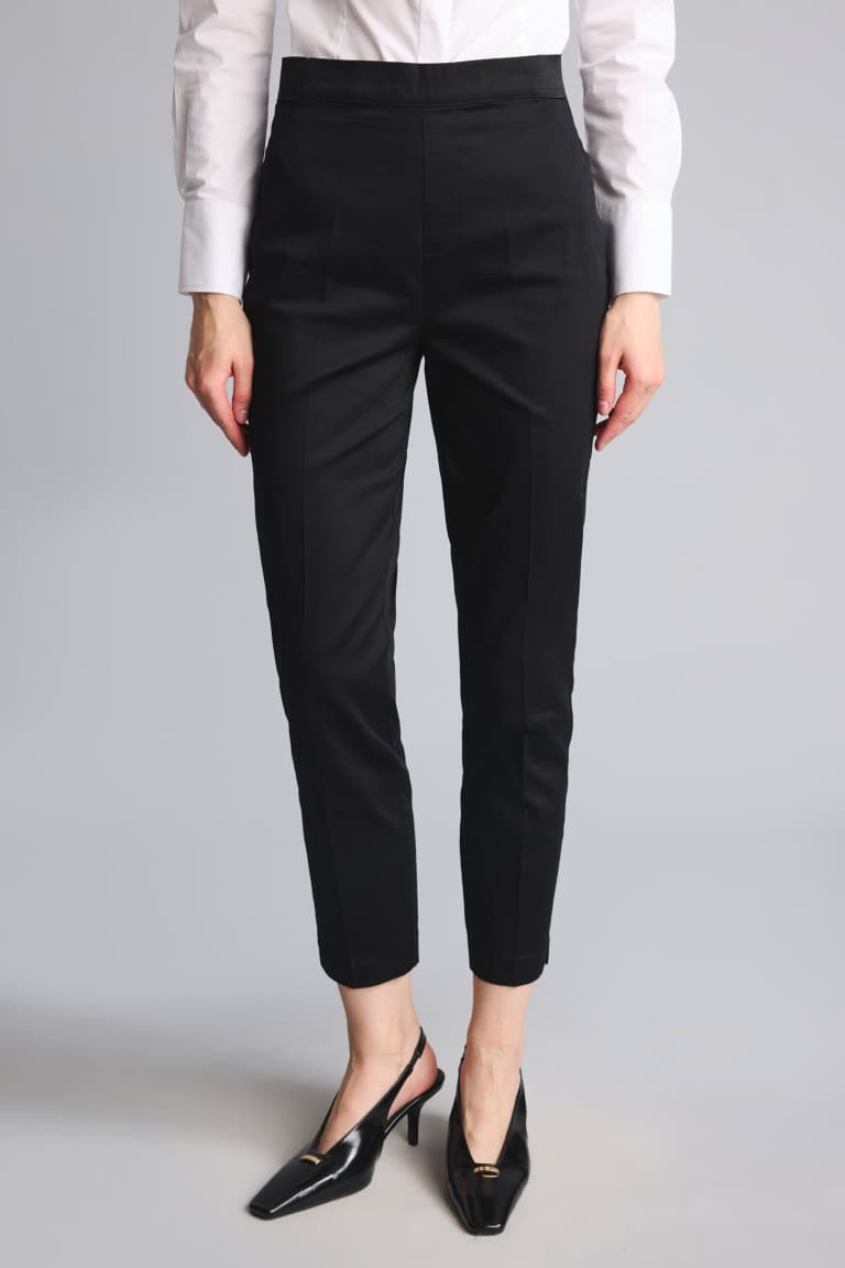 Sigaret Normal Waist Plain Leg Satin Fabric Pants