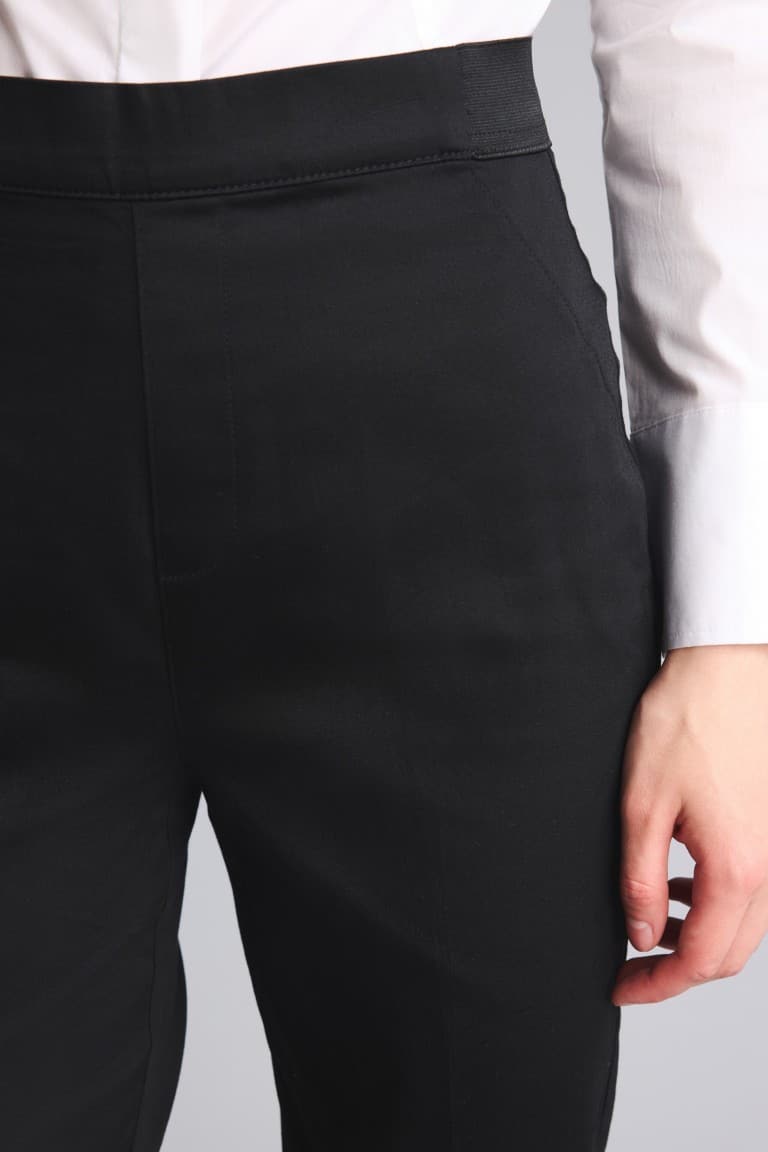 Sigaret Normal Waist Plain Leg Satin Fabric Pants
