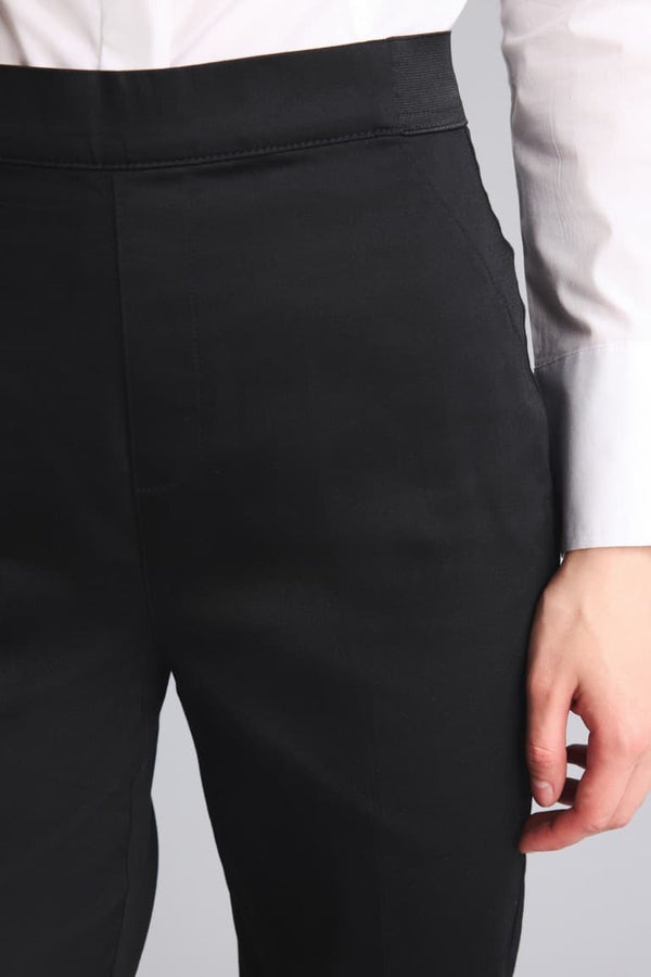 Sigaret Normal Waist Plain Leg Satin Fabric Pants