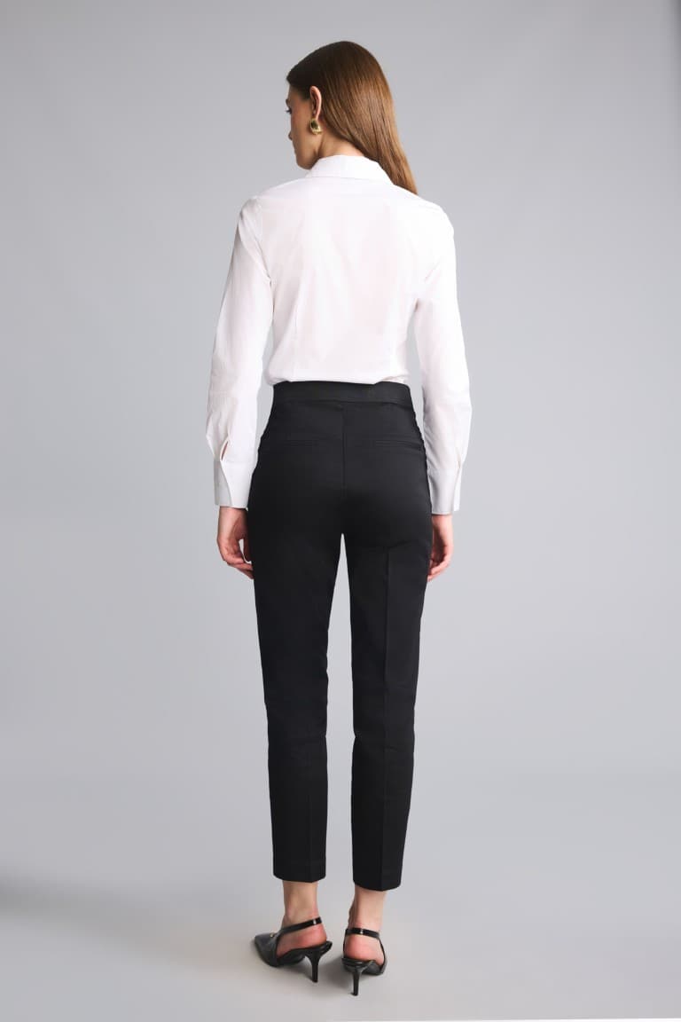 Sigaret Normal Waist Plain Leg Satin Fabric Pants