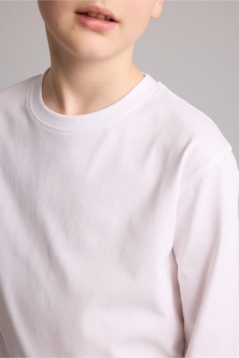 Boys Crew Neck Basic Plain Long Sleeve T-Shirt