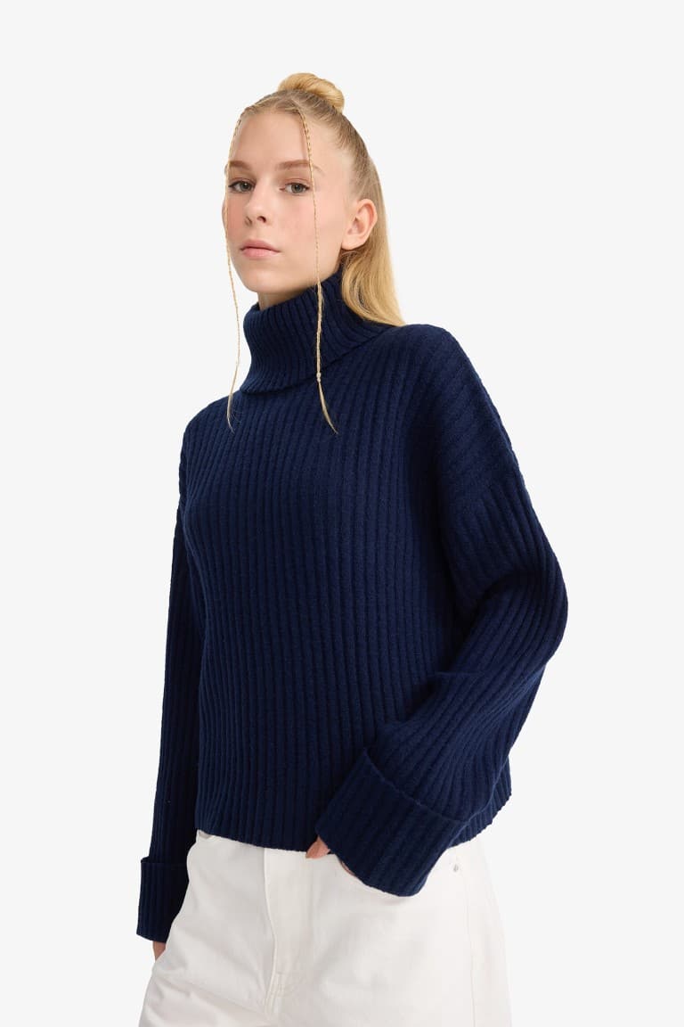 Oversize Fit Turtleneck Pullover