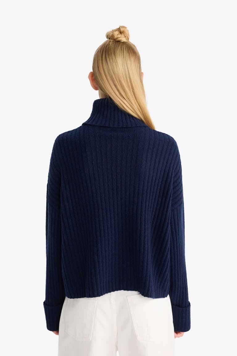 Oversize Fit Turtleneck Pullover