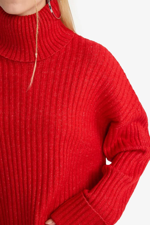 Oversize Fit Turtleneck Pullover