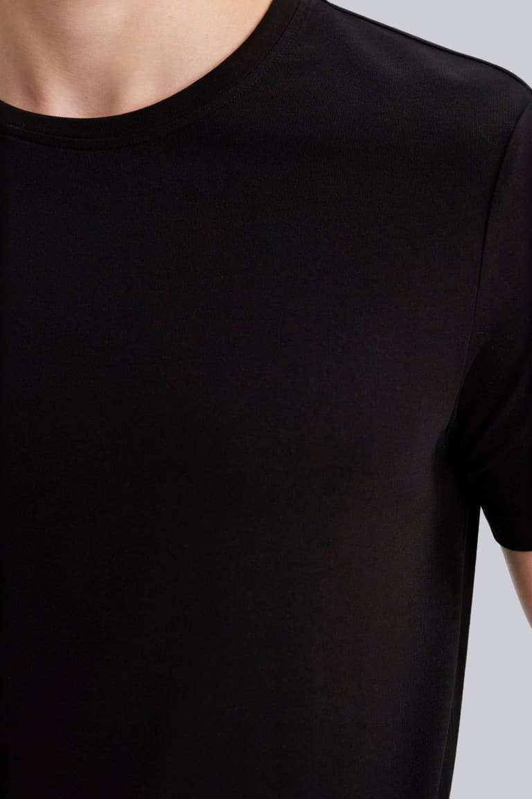 Slim Fit Slim Cut Crew Neck Basic Plain Short Sleeve T-Shirt