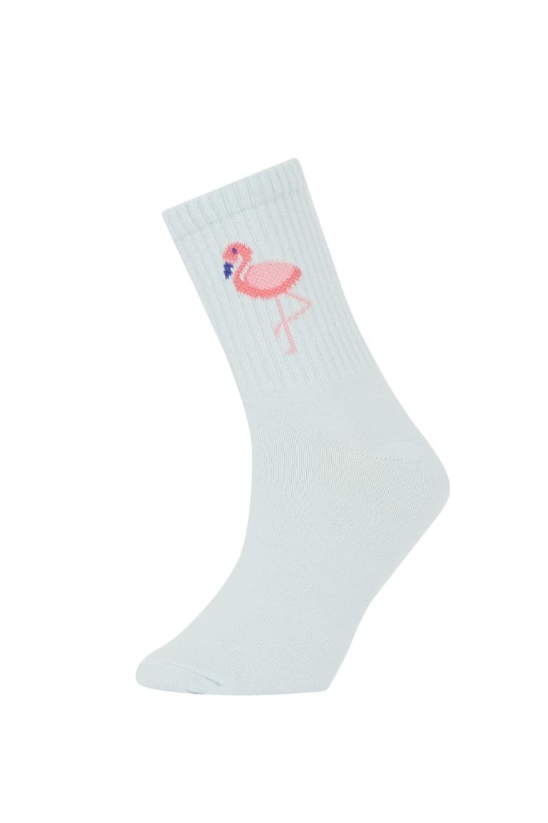 Girls Fruit Printed 3-Pack Cotton Long Socks