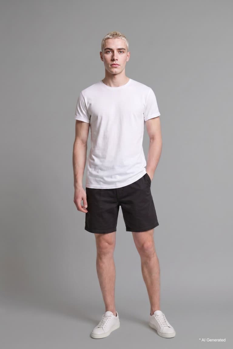 Long Muscle Fit Crew Neck Basic T-Shirt Main image