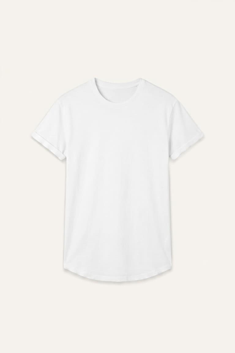 Long Muscle Fit Crew Neck Basic T-Shirt