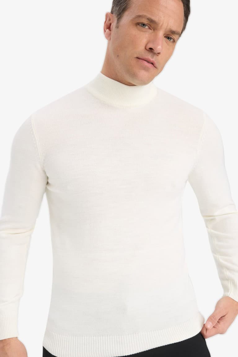 Slim Fit Slim Cut Turtleneck Basic Plain Knitwear Sweater Main image