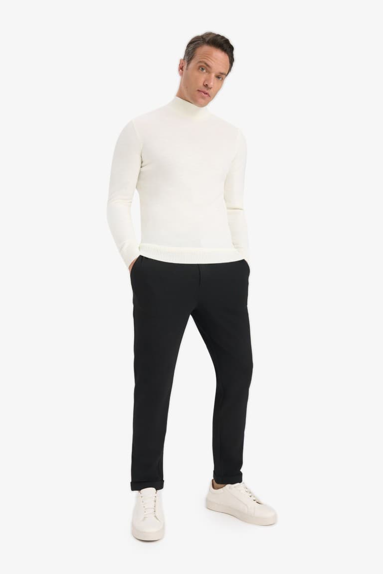 Slim Fit Slim Cut Turtleneck Basic Plain Knitwear Sweater Secondary image