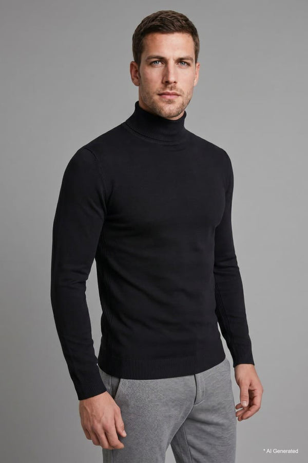 Slim Fit Slim Cut Turtleneck Basic Plain Knitwear Sweater