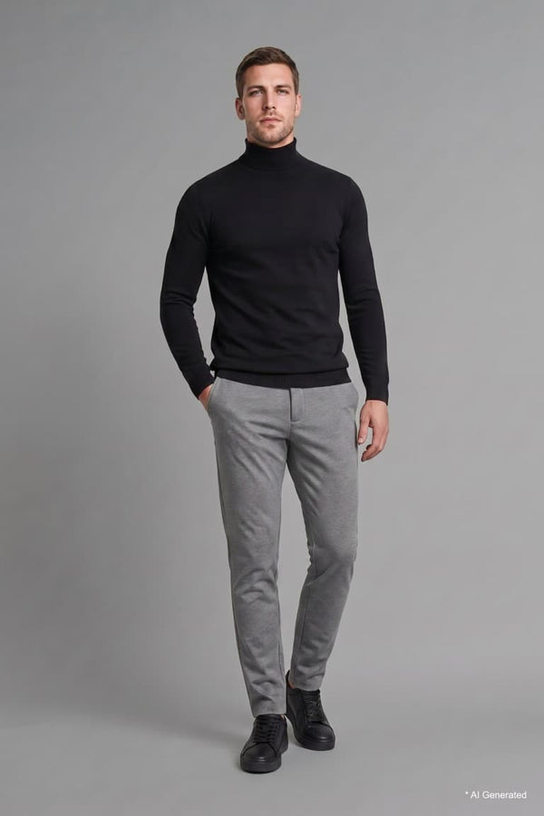 Slim Fit Slim Cut Turtleneck Basic Plain Knitwear Sweater