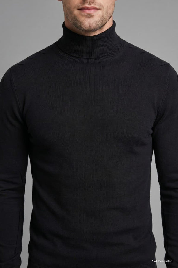 Slim Fit Slim Cut Turtleneck Basic Plain Knitwear Sweater