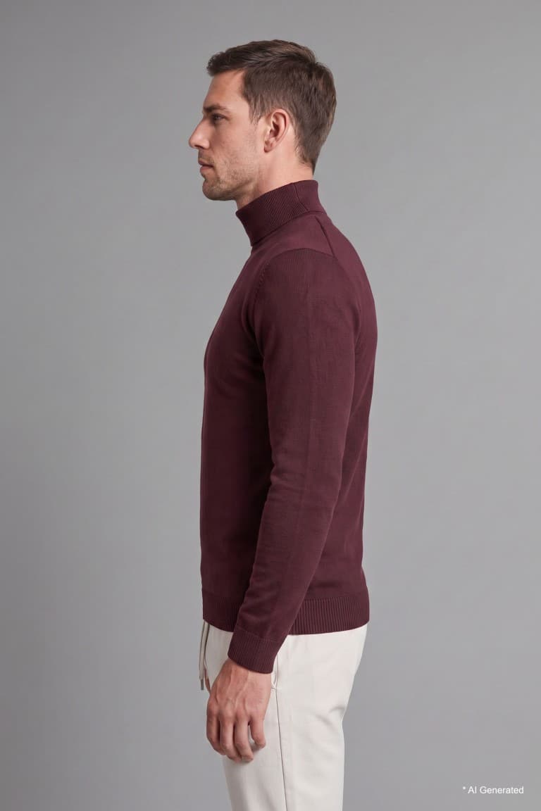 Slim Fit Slim Cut Turtleneck Basic Plain Knitwear Sweater