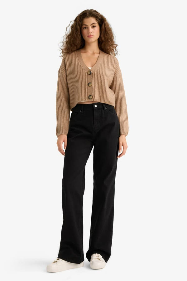 Regular Fit V-Neck Buttoned Knitwear Cardigan