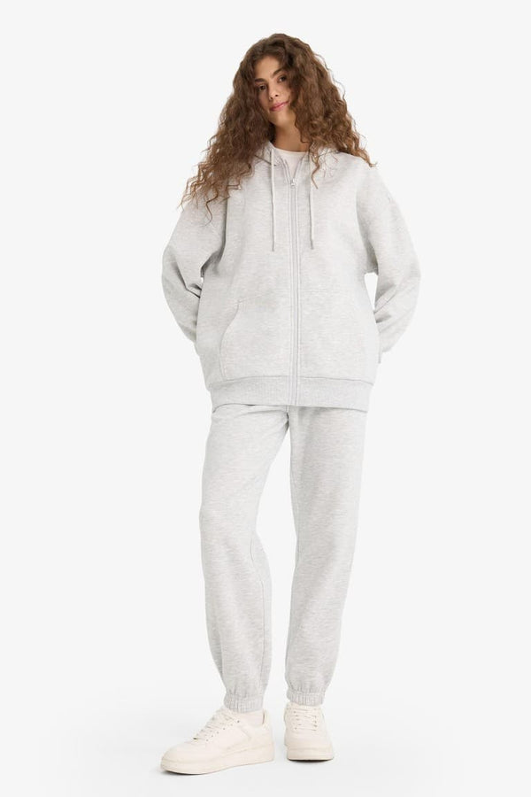 Standard Fit Elastic Waist Basic Thick Jogger Sweatpants