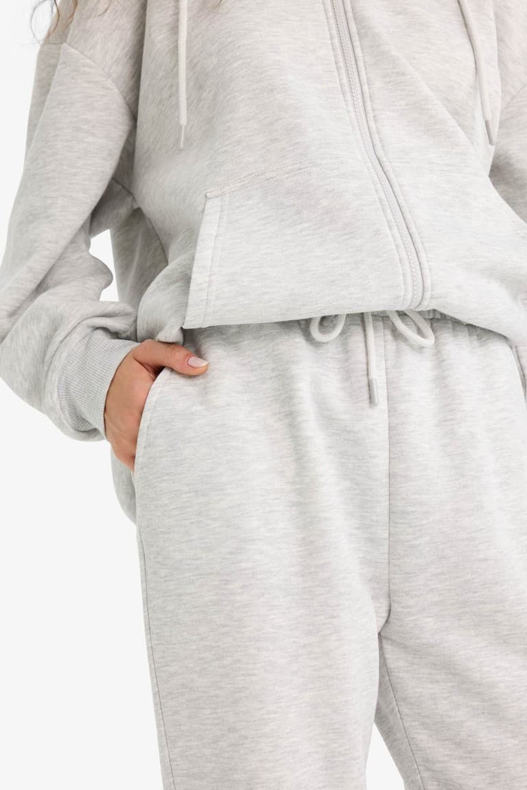 Standard Fit Elastic Waist Basic Thick Jogger Sweatpants