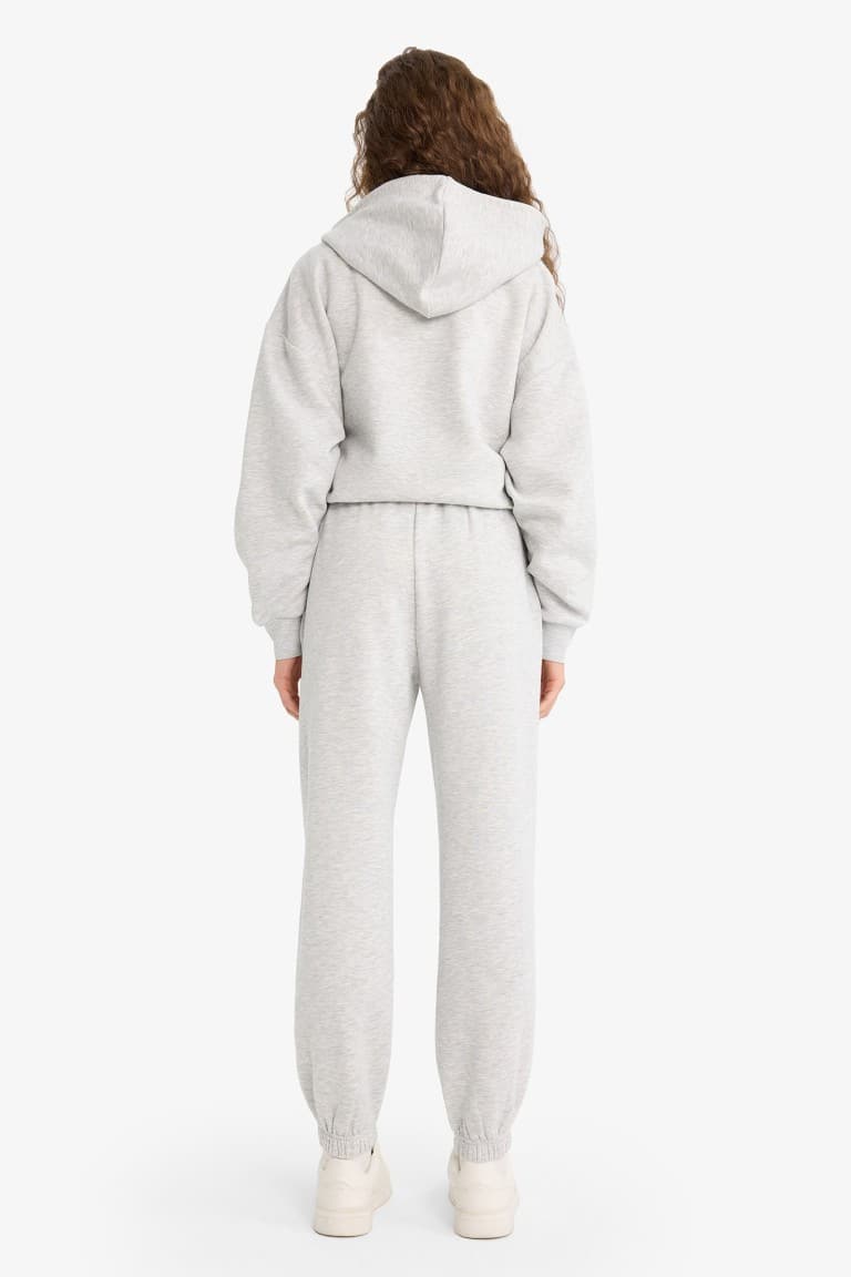 Standard Fit Elastic Waist Basic Thick Jogger Sweatpants