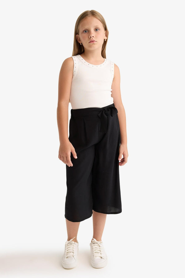 Girl Culotte Wide Leg Viscose Trousers
