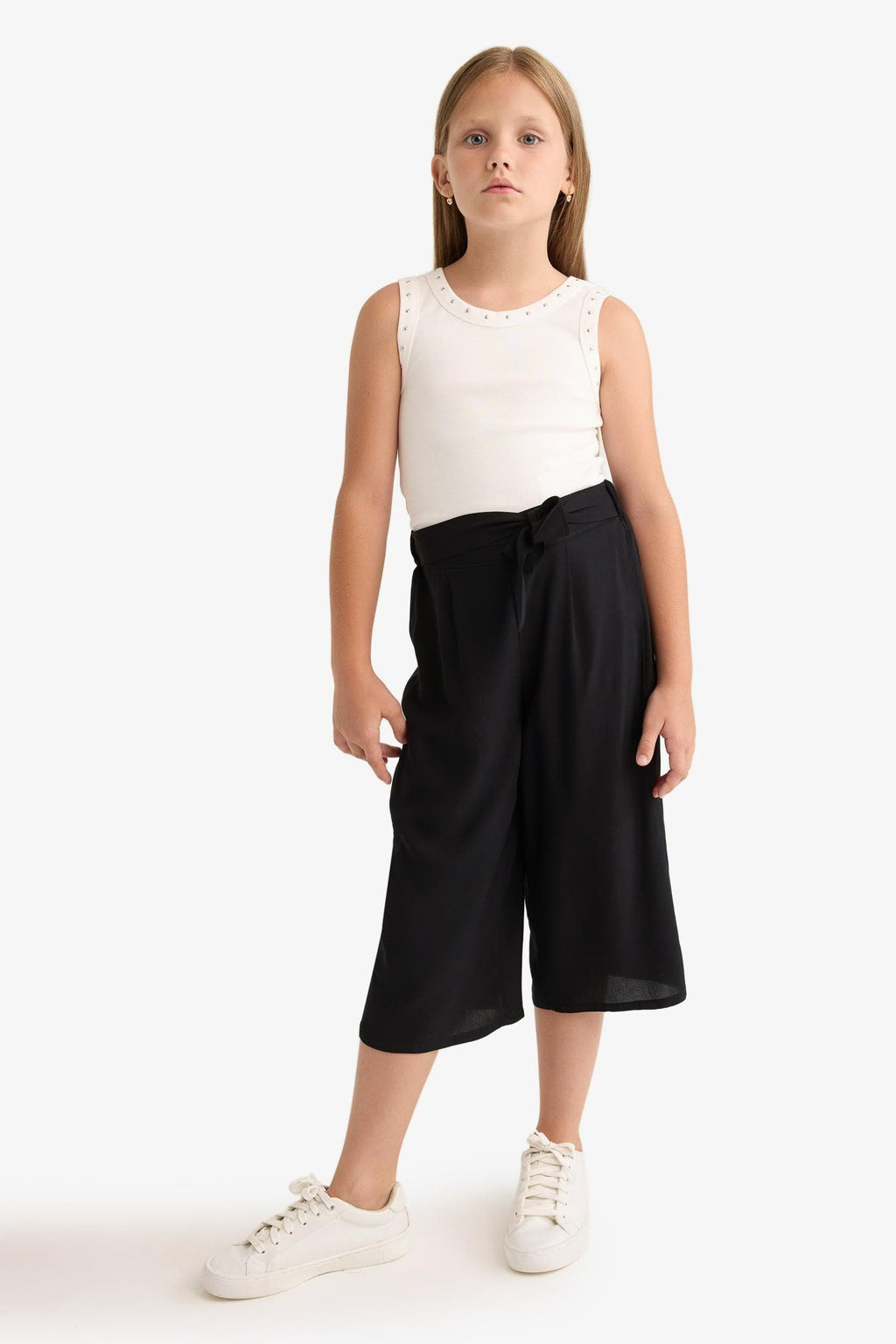 Girl Culotte Wide Leg Viscose Trousers