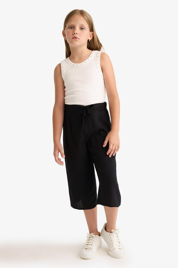Girl Culotte Wide Leg Viscose Trousers