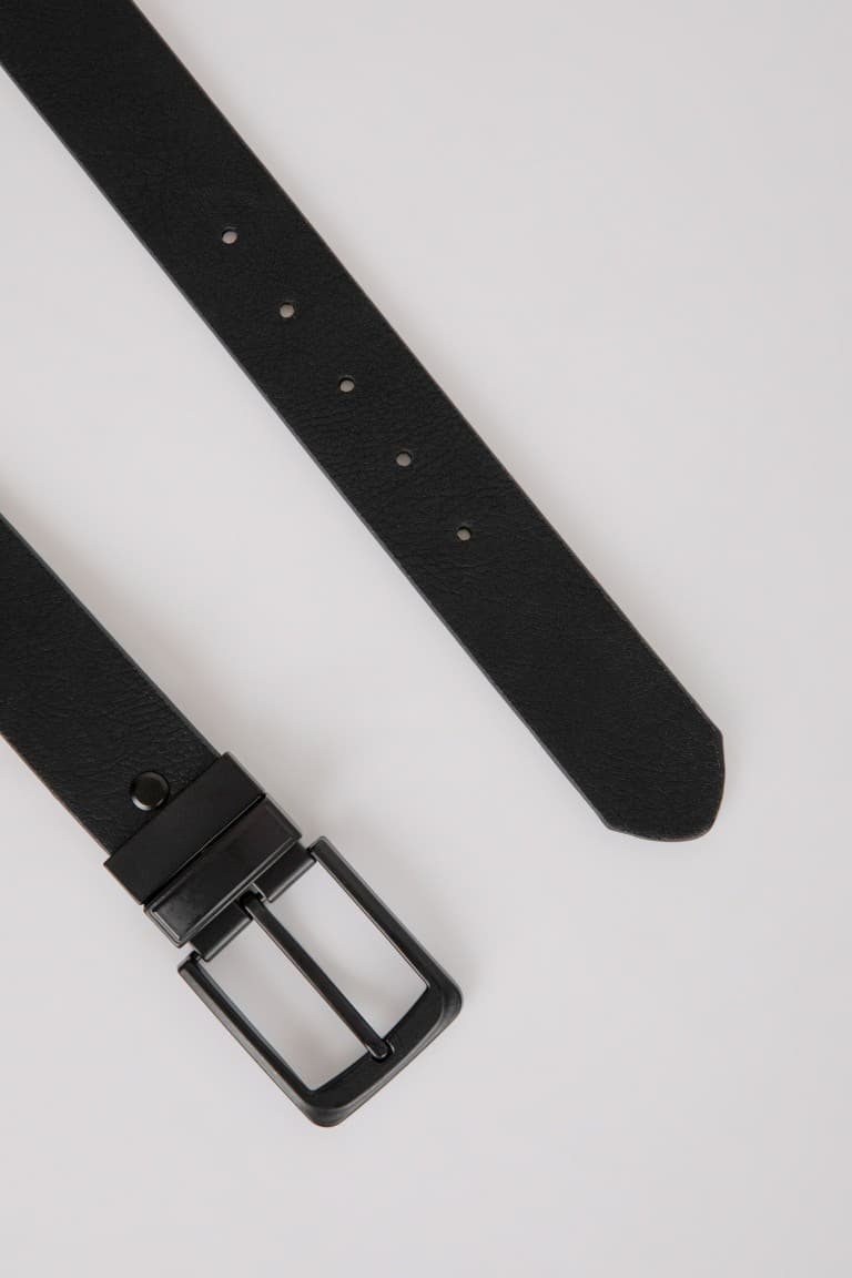 Men Double Sided Faux Leather Jean Belt Secondary image