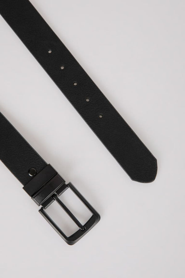 Men Double Sided Faux Leather Jean Belt