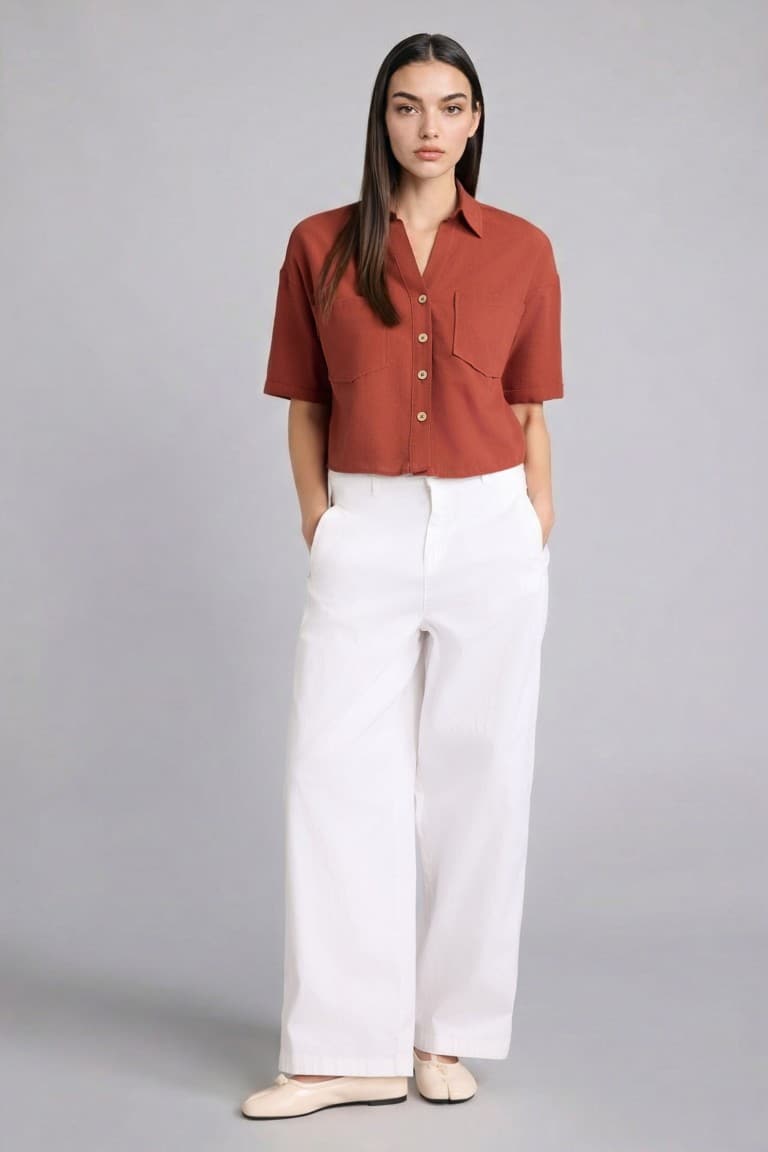 Boxy Fit Shirt Collar Short Sleeve Shirt Secondary image