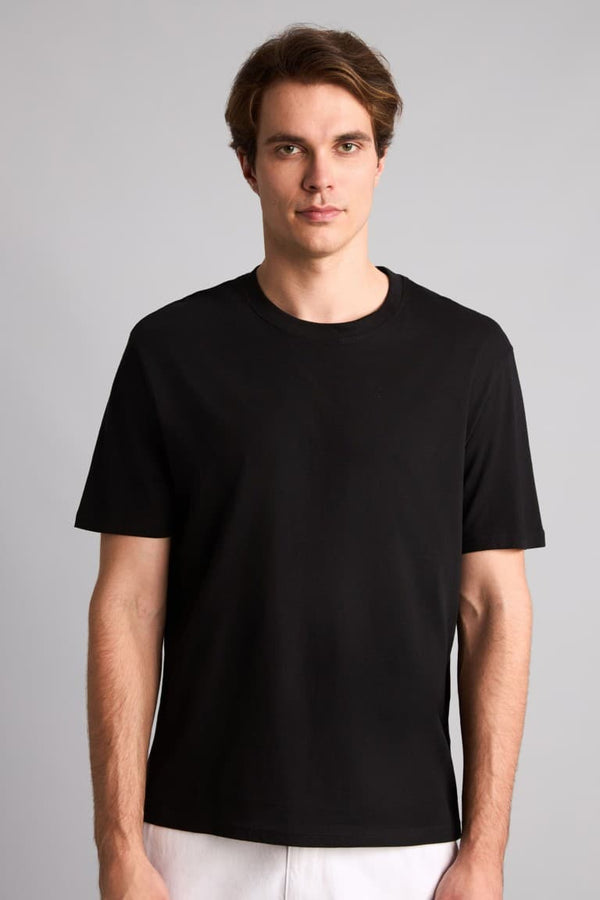 100% Cotton New Regular Fit Cycling Collar Basic Flat Short Sleeve T-Shirt
