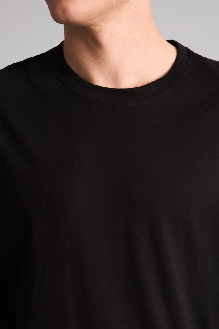 100% Cotton New Regular Fit Cycling Collar Basic Flat Short Sleeve T-Shirt