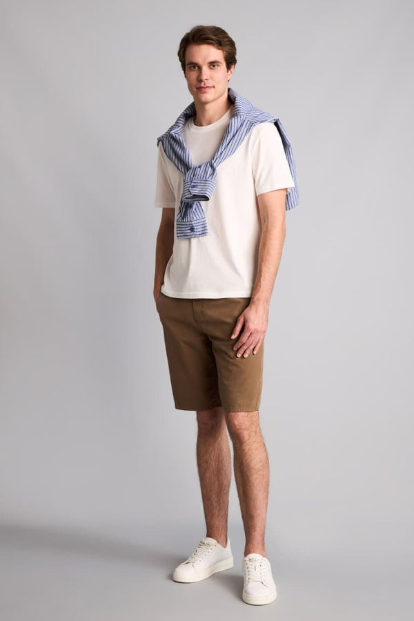 100% Cotton New Regular Fit Cycling Collar Basic Flat Short Sleeve T-Shirt