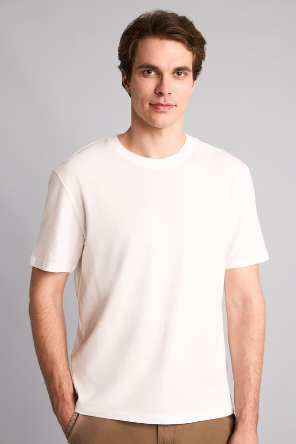 100% Cotton New Regular Fit Cycling Collar Basic Flat Short Sleeve T-Shirt