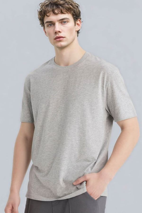 100% Cotton New Regular Fit Cycling Collar Basic Flat Short Sleeve T-Shirt