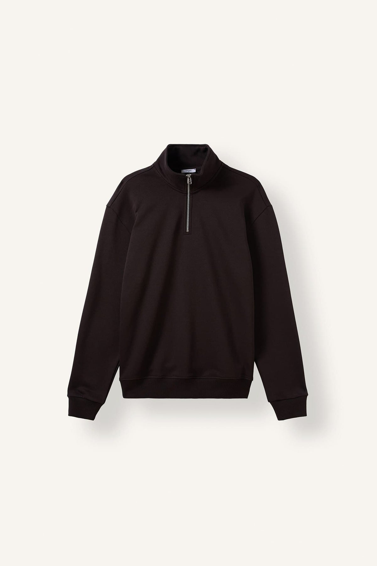 Comfort Regular Fit Casual Mold Zippered Stand Collar Basic Plain Sweatshirt Main image