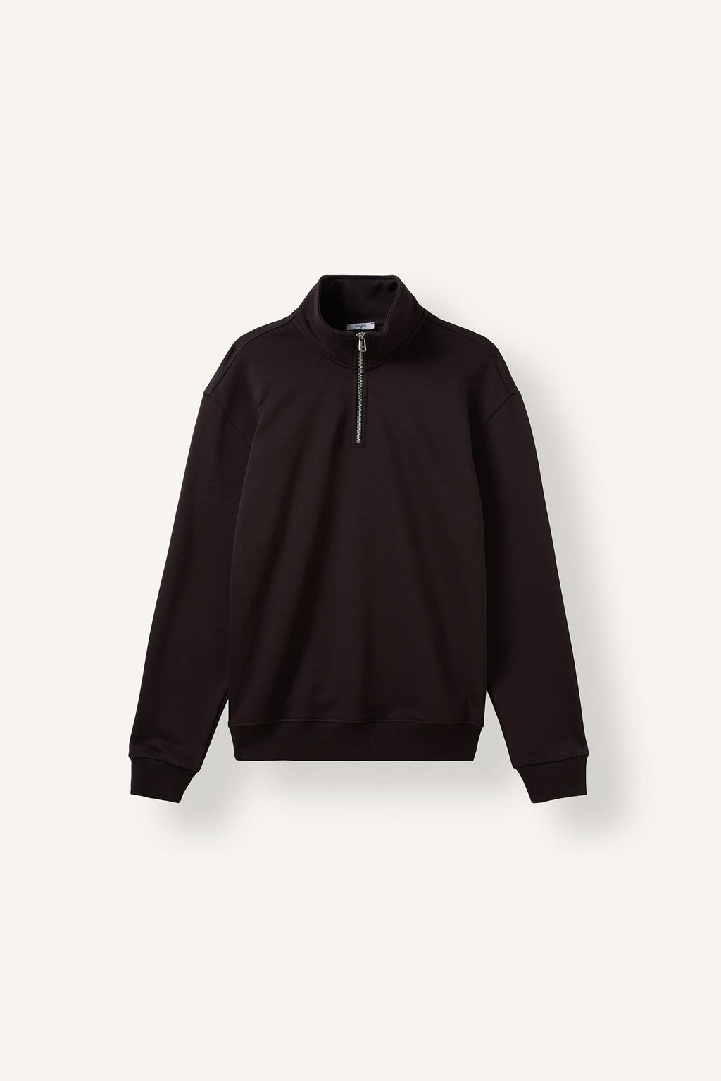 Comfort Regular Fit Casual Mold Zippered Stand Collar Basic Plain Sweatshirt