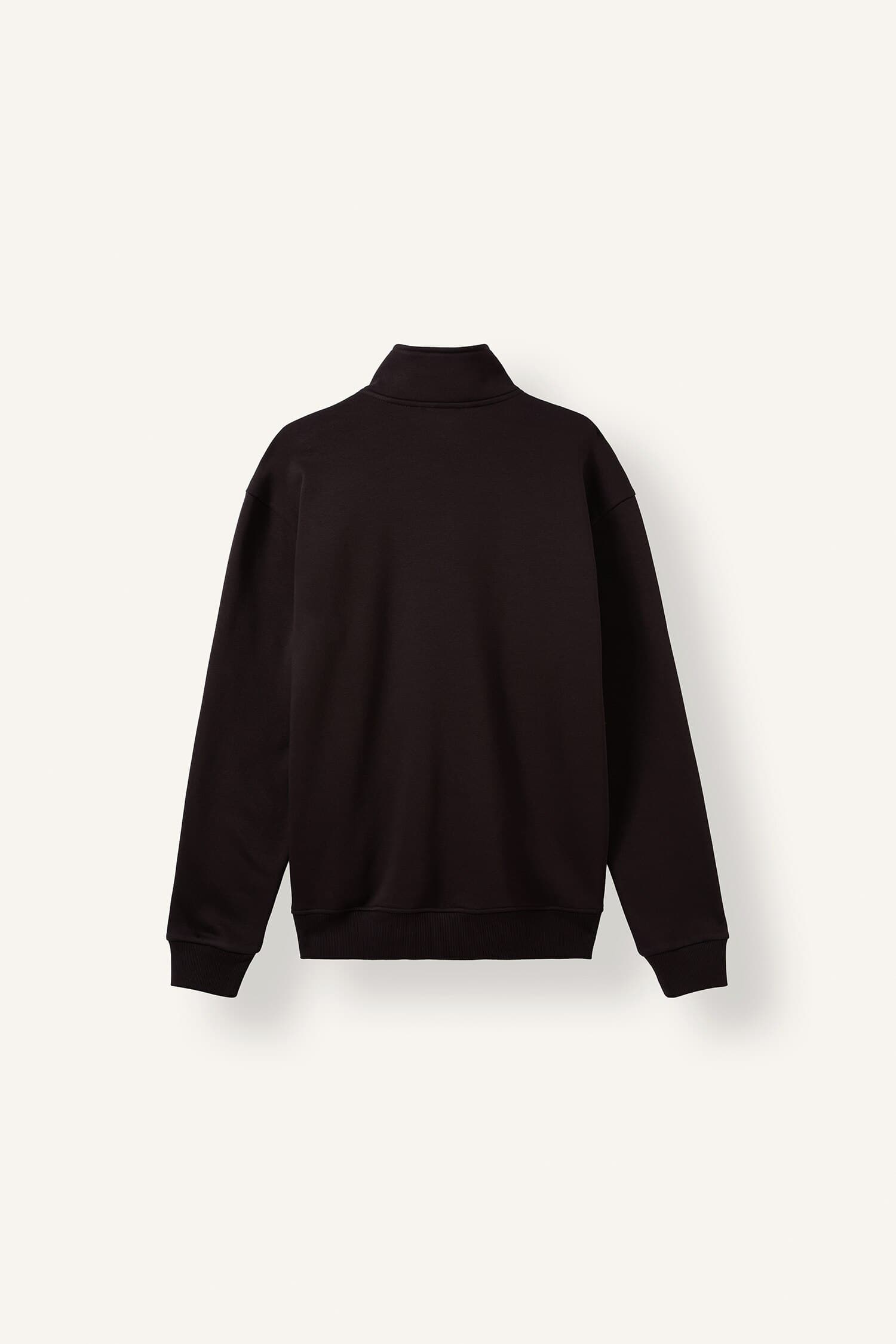 Comfort Regular Fit Casual Mold Zippered Stand Collar Basic Plain Sweatshirt Secondary image