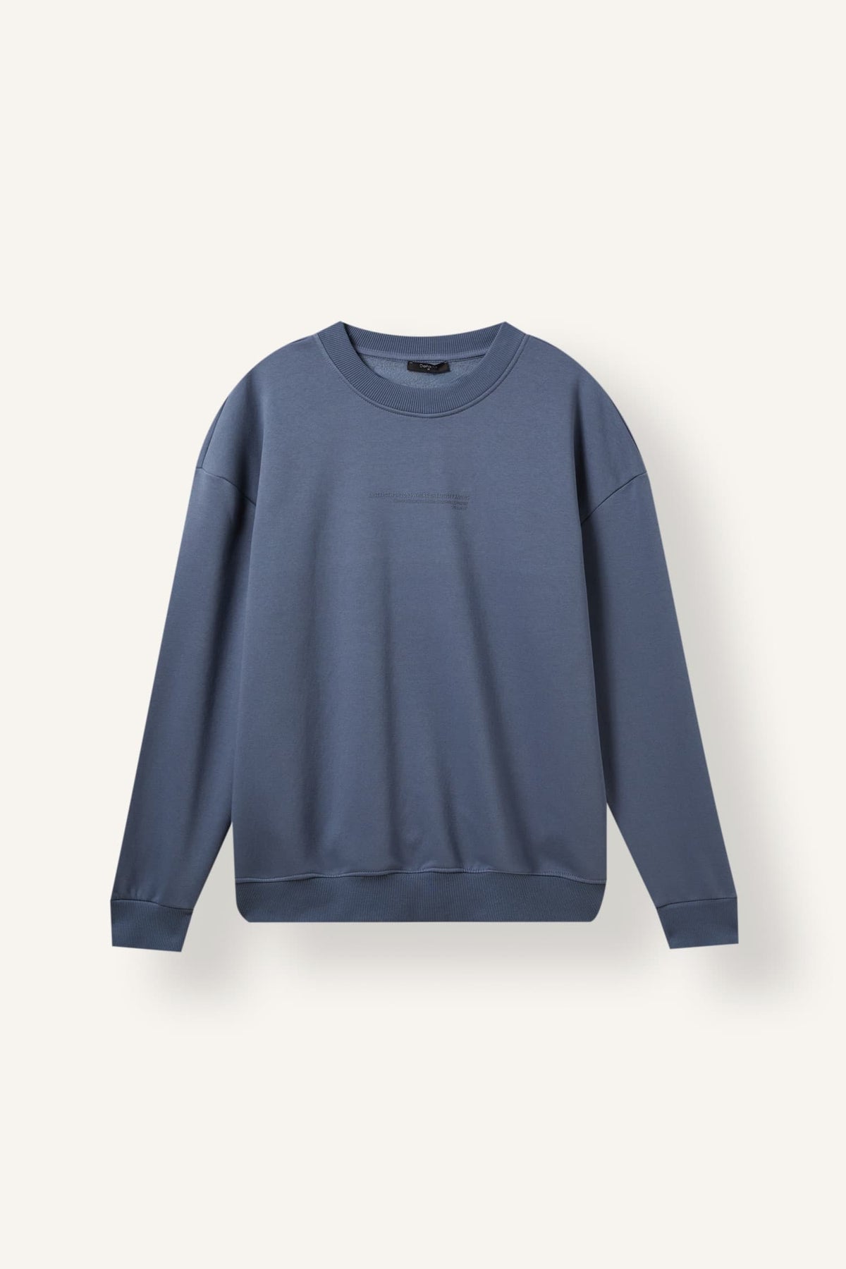 Boxy Fit Crew Neck Soft Furry Printed Sweatshirt Main image