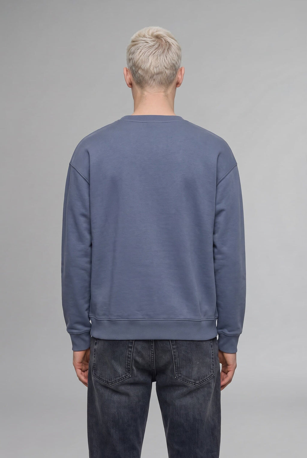 Boxy Fit Crew Neck Soft Furry Printed Sweatshirt