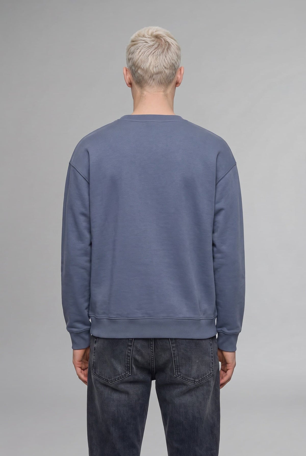 Boxy Fit Crew Neck Soft Furry Printed Sweatshirt