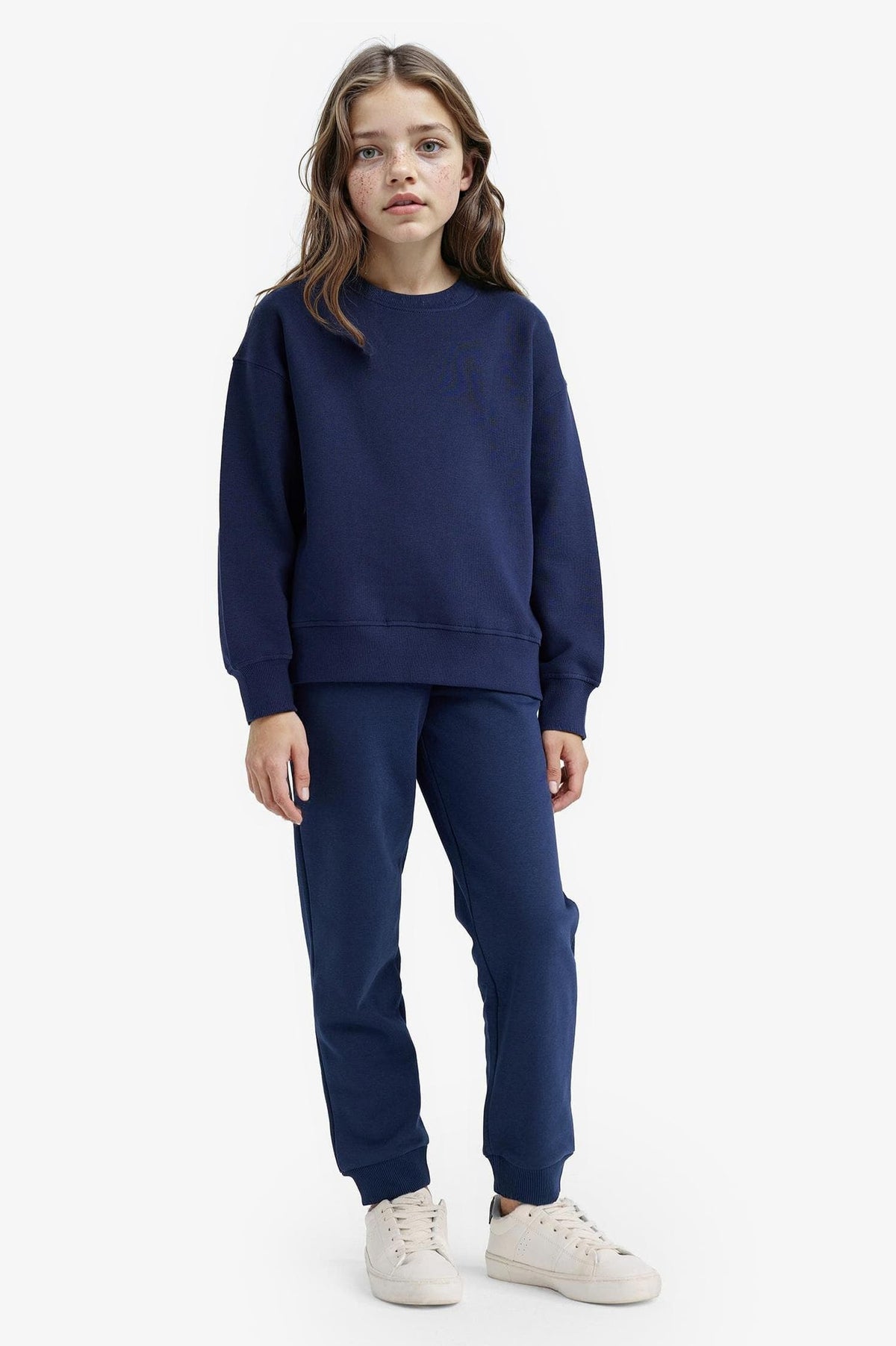 Girls Standard Fit Basic Plain Elastic Waist School Jogger Tracksuit Bottoms Main image