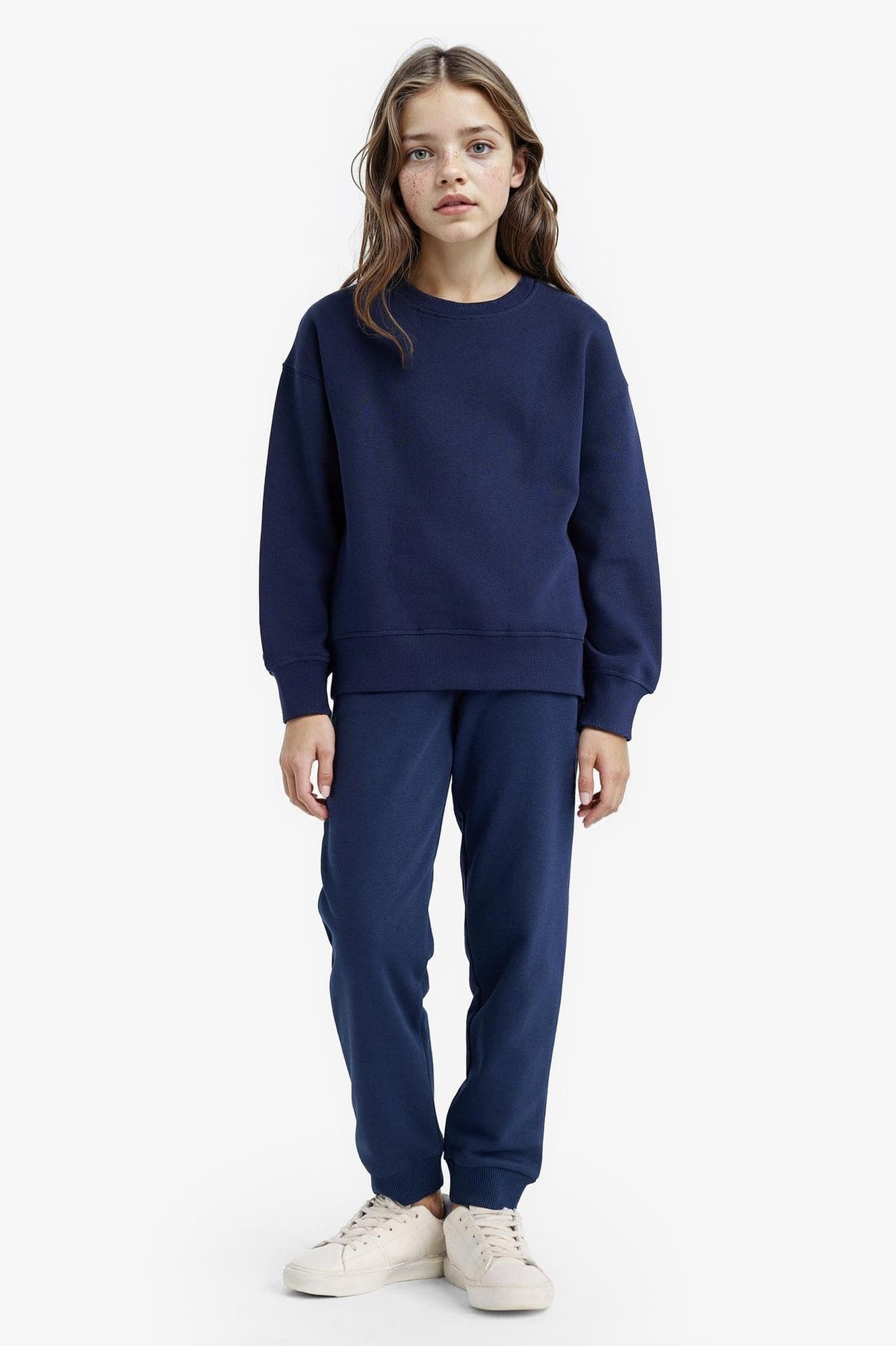 Girls Standard Fit Basic Plain Elastic Waist School Jogger Tracksuit Bottoms