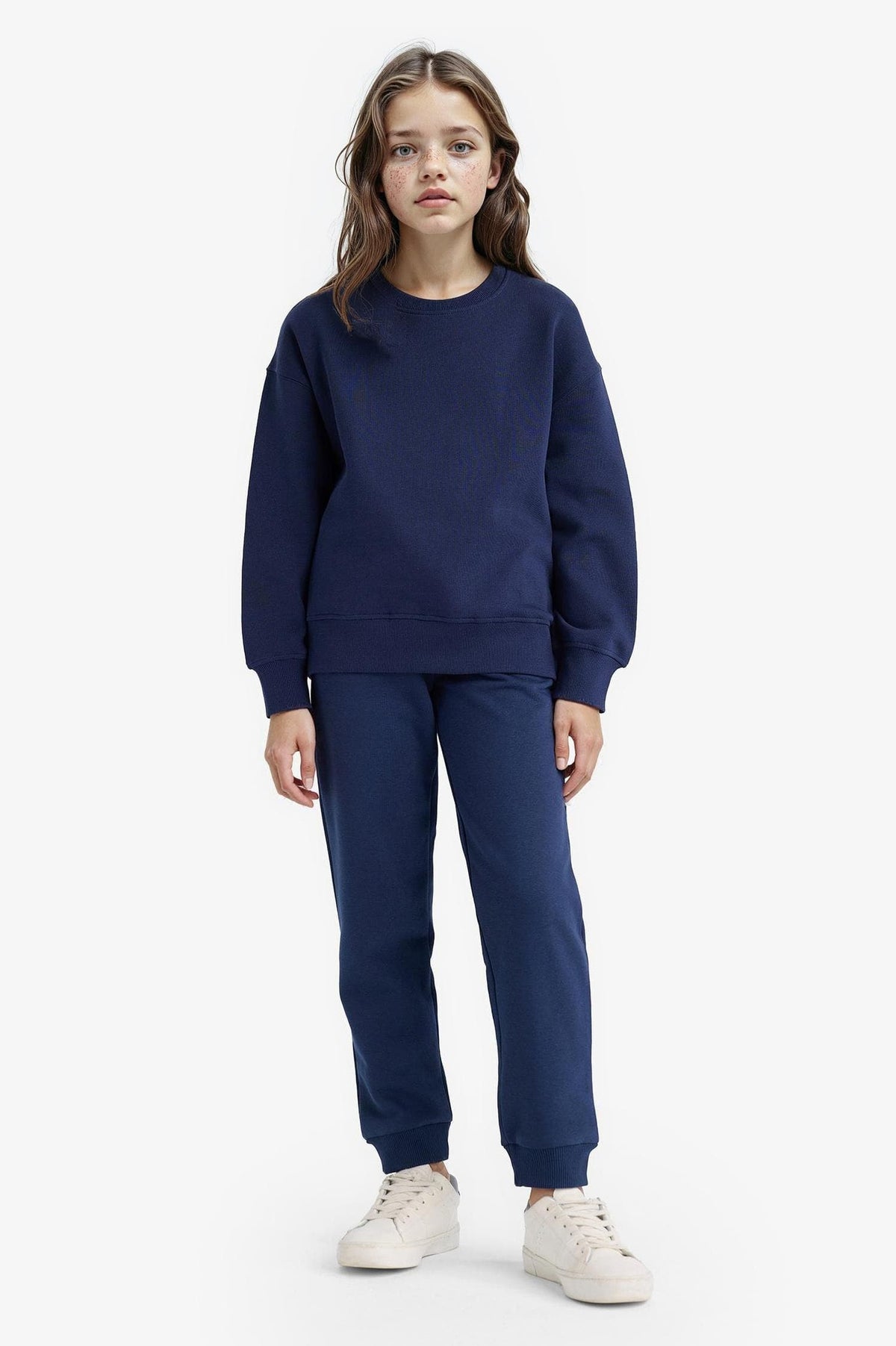 Girls Standard Fit Basic Plain Elastic Waist School Jogger Tracksuit Bottoms