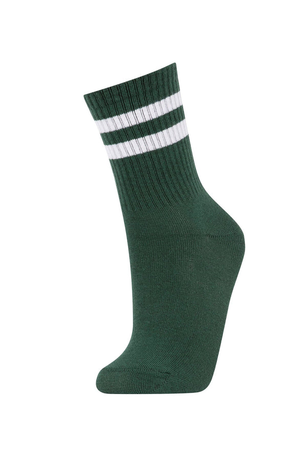 5-Pack Cotton Hoop Patterned Long Socks Boy