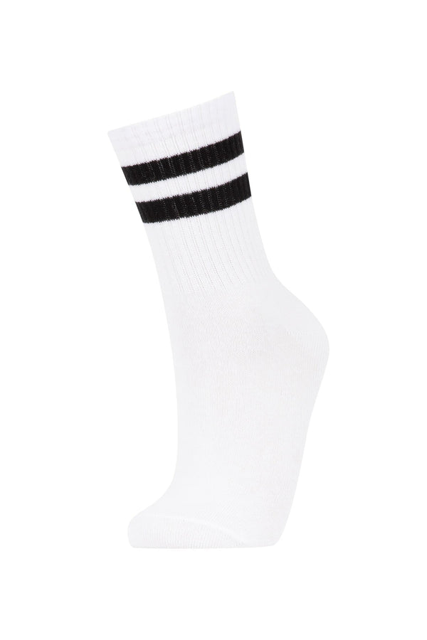 5-Pack Cotton Hoop Patterned Long Socks Boy