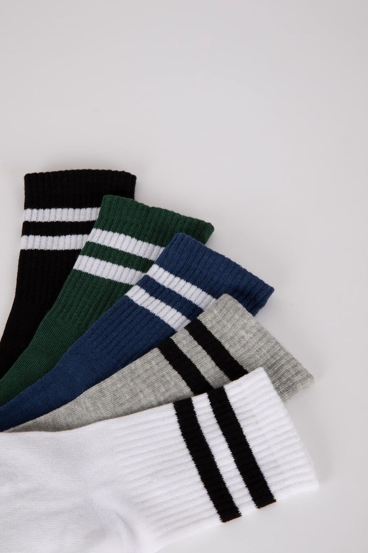 5-Pack Cotton Hoop Patterned Long Socks Boy