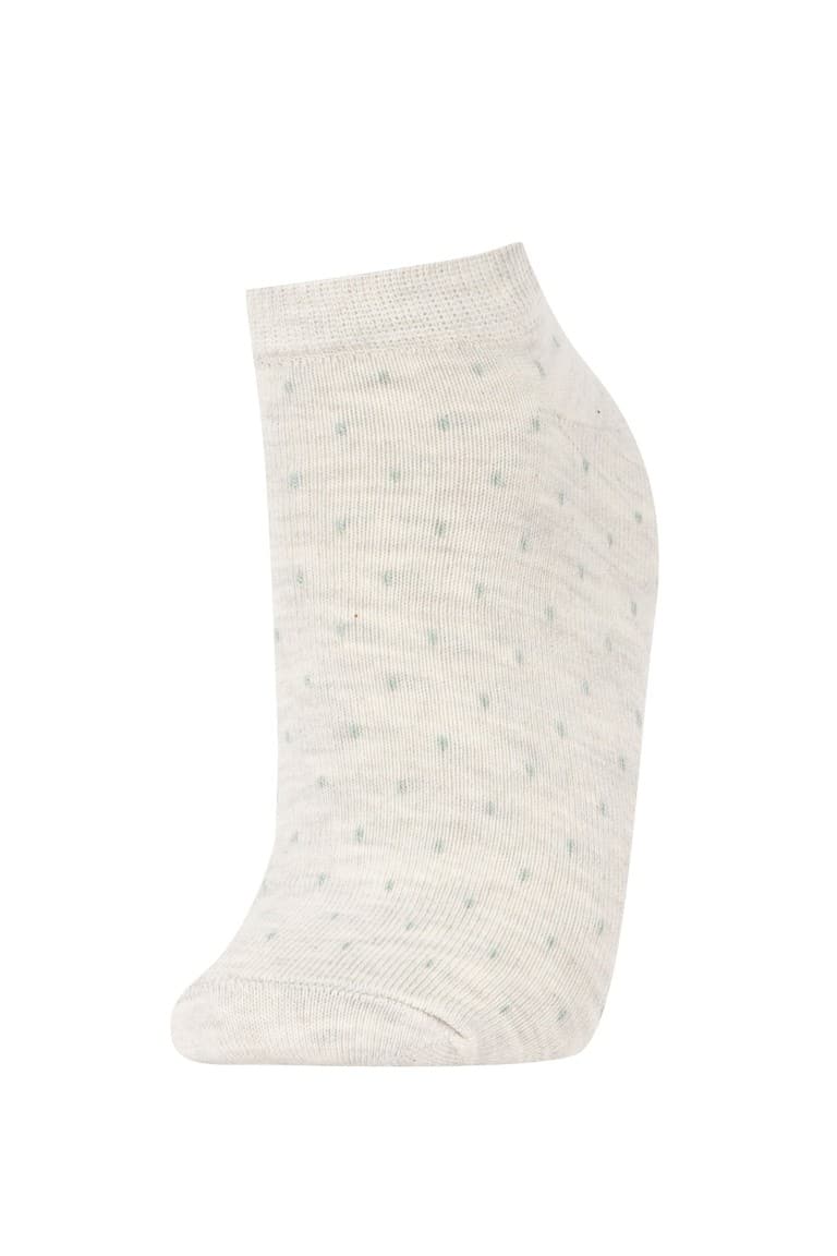 Women 5-Pack Cotton Polka Dot Striped Booties Socks