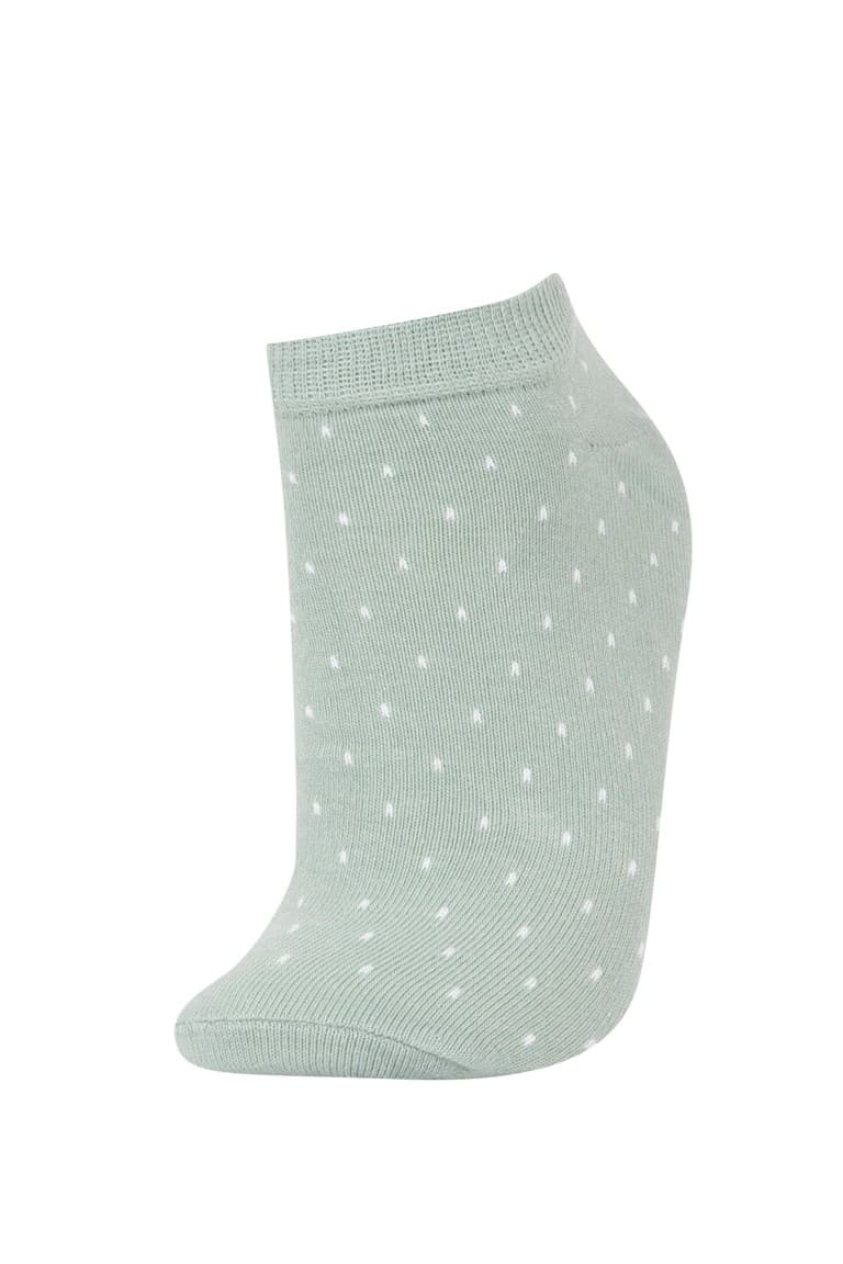 Women 5-Pack Cotton Polka Dot Striped Booties Socks